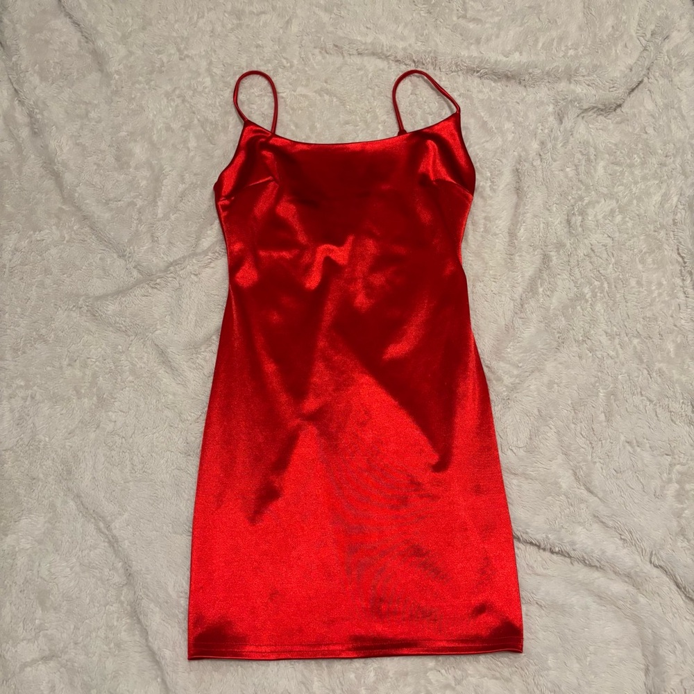 Windsor Vibrant Red Satin Mini Dress